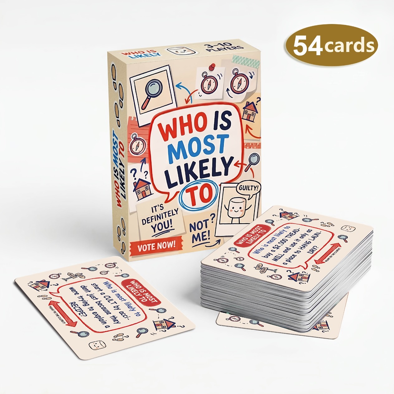 Board Game Quiz - 54 Cartões de Perguntas Selecionadas 'Quem