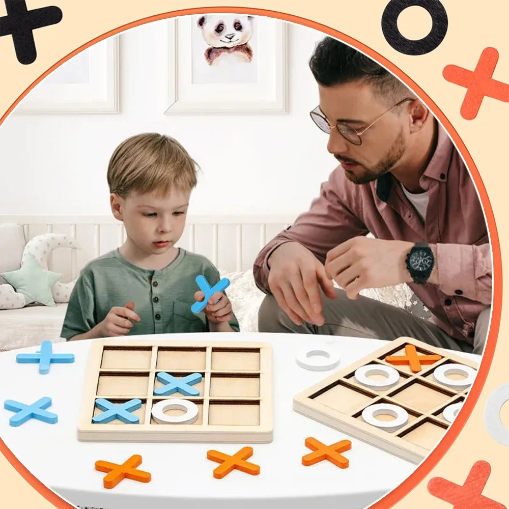 Jogo de madeira xo tic tac toe - Board Game For 6 Years Old avaliação e preço